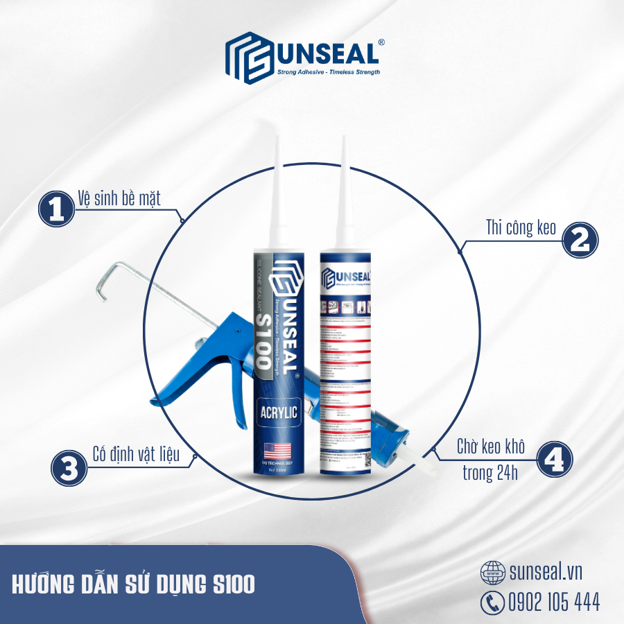 Hướng dẫn sử dụng keo siicone Sunseal S100