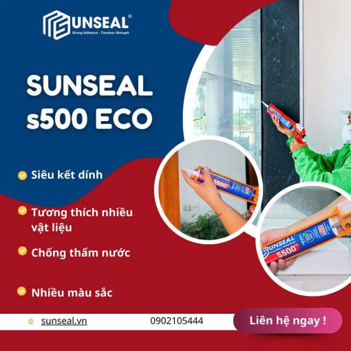 Keo silicone không gây mùi S500 Eco sở những hàng loạt các ưu điểm vượt trội.