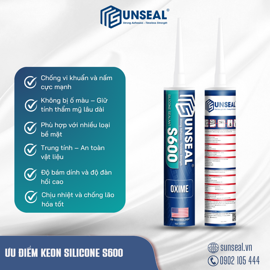 Ưu điểm của keo silicone Sunseal S600