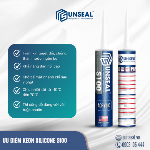 Ưu điểm của keo silicone Sunseal S100