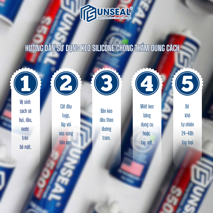 Hướng dẫn sử dụng keo silicone chống thấm Sunseal