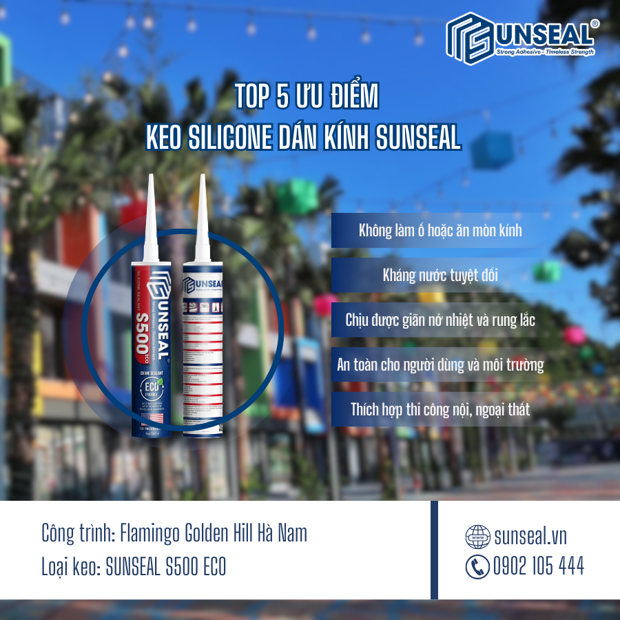 Ưu điểm keo silicone dán kính Sunseal
