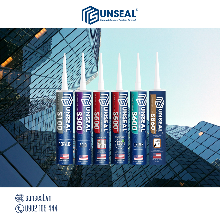 Một số dòng keo silicone của Sunseal được các nhà đầu tư, chủ thầu tin tưởng lựa chọn