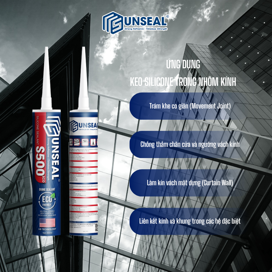 Ứng dụng keo silicone trong nhôm kính