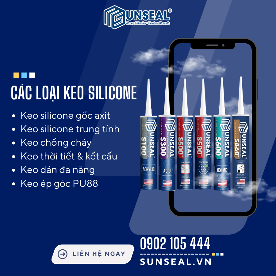 Các loại keo silicone Sunseal cung cấp