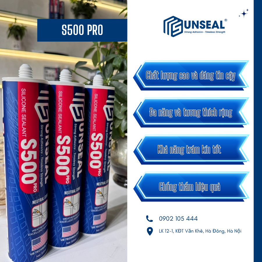 Đặc tính keo silicone trung tính Sunseal S500 Pro