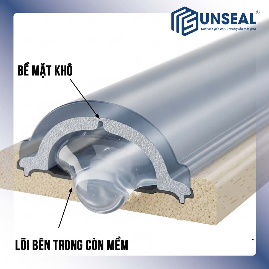 Khác nhau giữa khô bề mặt và khô hoàn toàn keo silicon