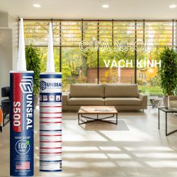 Keo chống thấm S500 Eco Sunseal ứng dụng hiệu quả trong lắp đặt cửa nhôm, vách kính hiện đại, mang lại độ kín khít và thẩm mỹ bền lâu