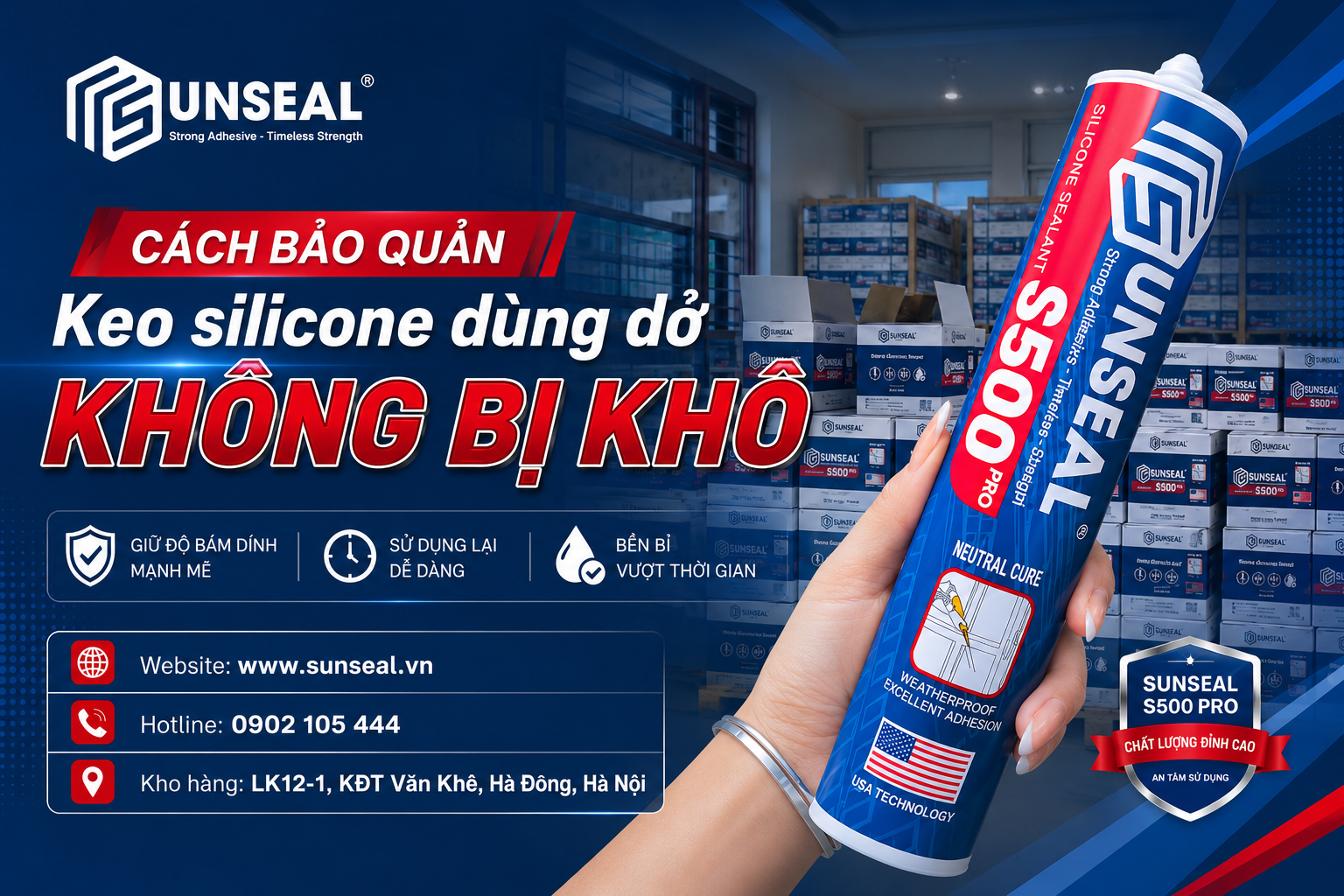 Cách bảo quản keo silicone dùng dở