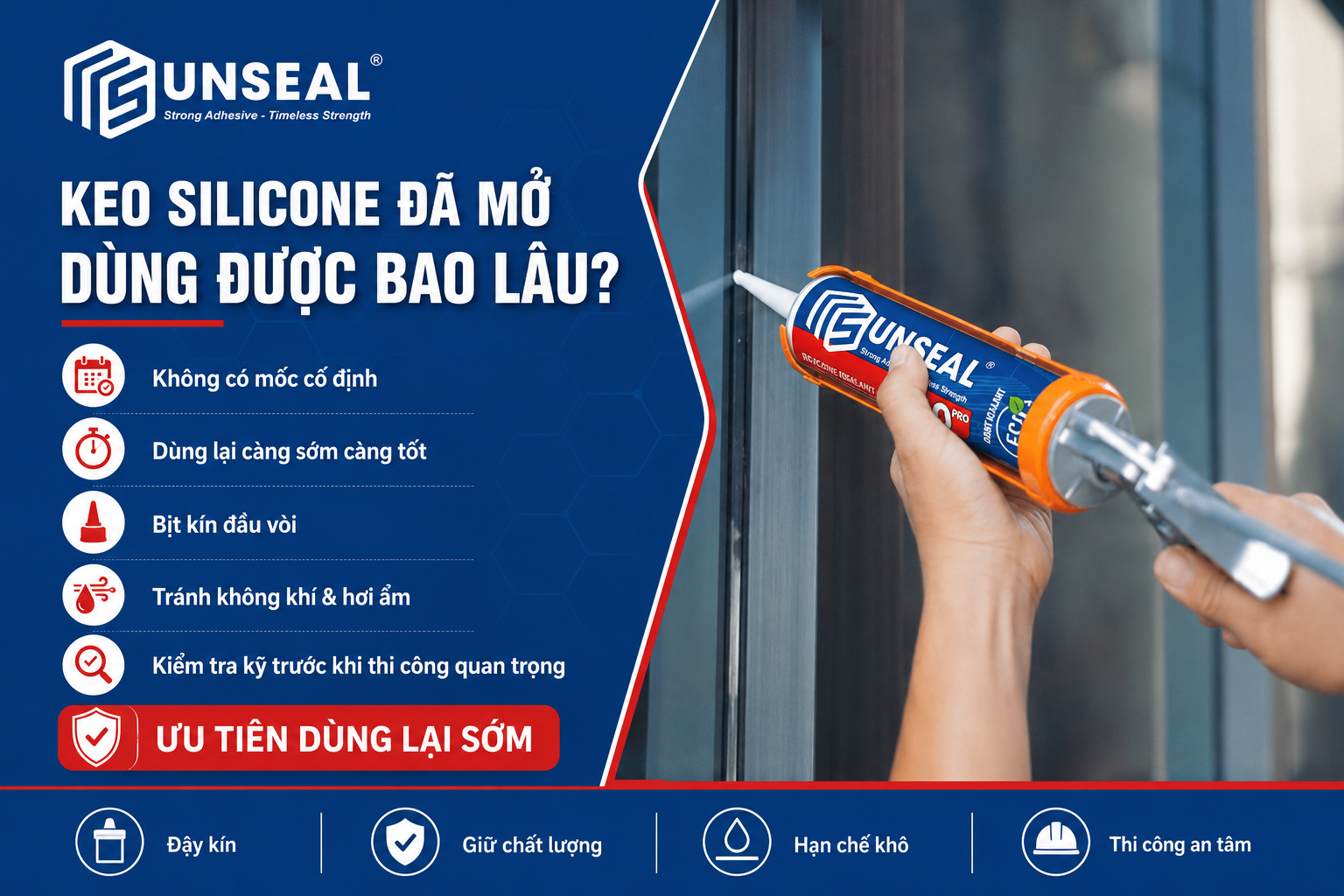 Keo silicone đã mở dùng được bao lâu