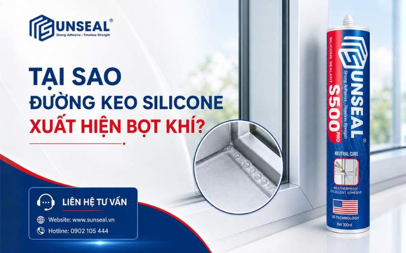 Keo silicone bị bọt khí khi thi công