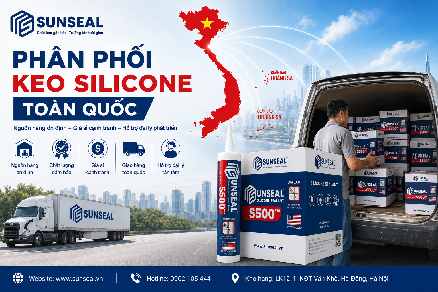 Phân phối keo silicone toàn quốc cho đại lý VLXD