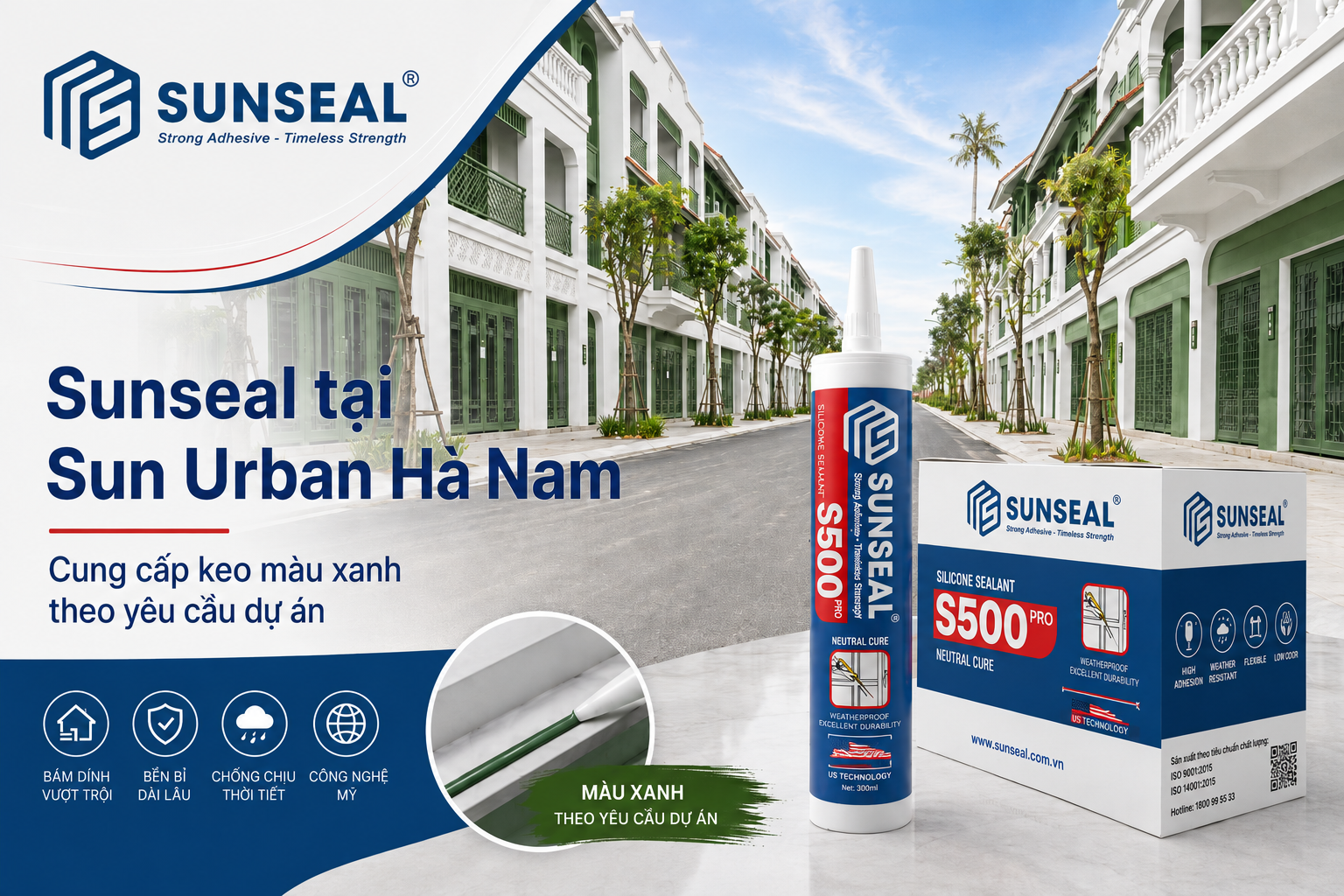 Sunseal cung cấp keo silicone cho dự án Sun Urban Hà Nam 1