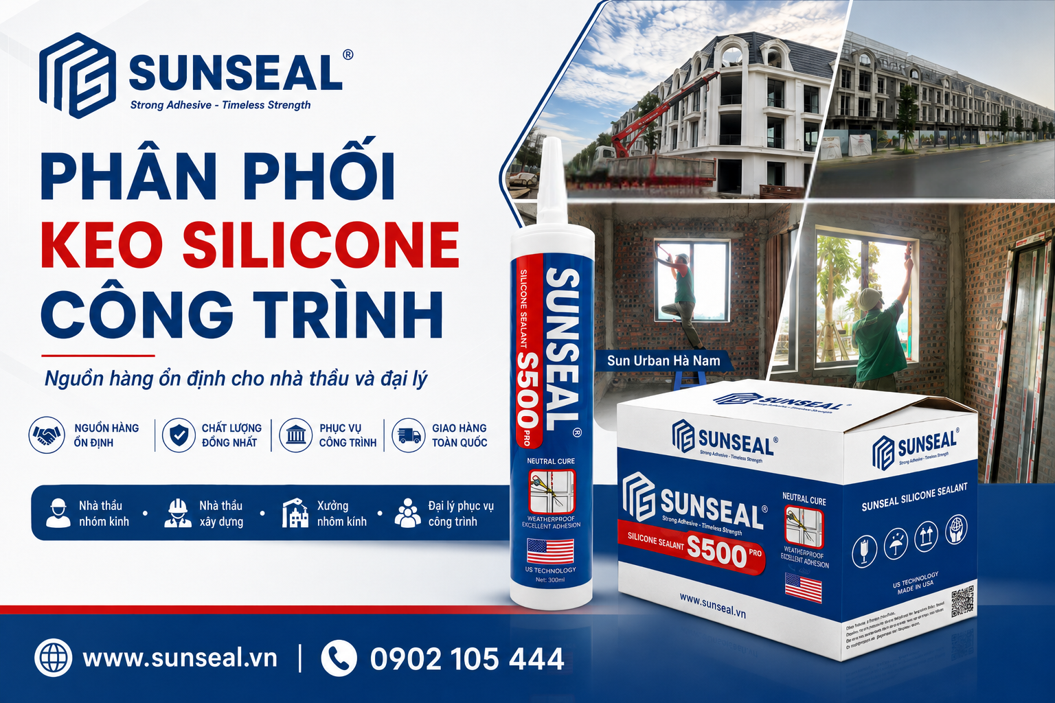 Phân phối keo silicone công trình