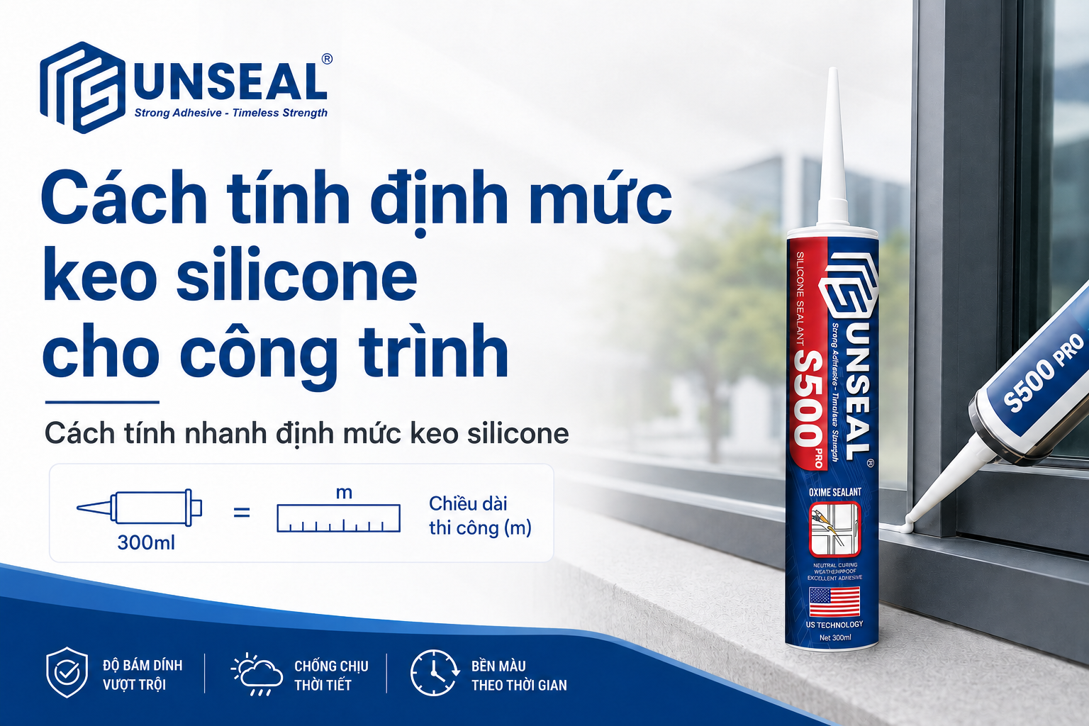 Định mức keo silicone Sunseal cho dự án