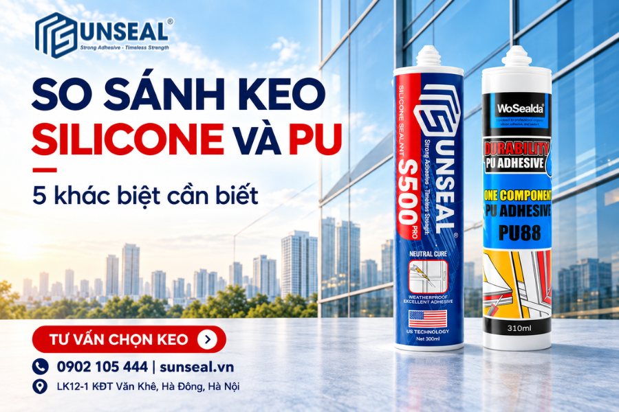 So sánh keo silicone và PU